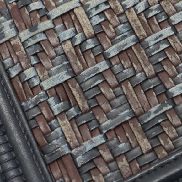 Chanel Medium Woven Boy Flap Bag Blue Dark Calf Leather Crossbody - Picture 10 of 14